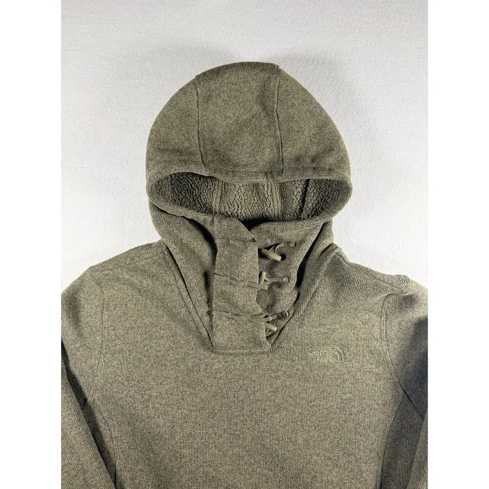 THE NORTH FACE HOODED PULLOVER FLEECE OLIVE GREEN WOMEN’S XXL